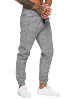 1 x RAW Customer Returns Jogging Bottoms Men s Training Trousers Loose Fit Sports Trousers Long Sweatpants Checked Leisure Trousers for Men Light Grey, L  - RRP €30.13