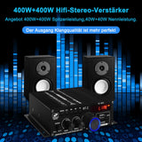 1 x RAW Customer Returns AK-380 Bluetooth 5.0 HiFi Amplifier 2.0 Channel 40W x 2 Max. 400W Mini Amplifier Stereo Audio Power Amplifier Receiver with USB SD Slot, FM Radio for Car and Home Speakers - RRP €36.29