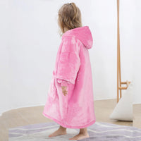 1 x RAW Customer Returns wihnsinop Oversized Hoodie for Adults and Kids, Long Sleeve Hooded Sweater for Women, Oversized, Gift for Sister Girlfriend, 2-6 Years Solid Pink, One Size - RRP €24.0