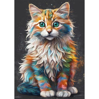 1 x Brand New MXJSUA Diamond Painting Kits 30x40cm, Colorful Cat - 5D Diamond Painting Pictures for Adults, Home Wall Decoration - RRP €19.2