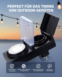 1 x RAW Customer Returns DEWENWILS Outdoor Timer Mechanical, Outdoor Timer with IP44 Waterproof, Child Safety Lock Protective Cover for Christmas Decoration, Pond Pump, Balcony Lighting, 16A 3680W, 2 Pack - RRP €19.99