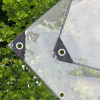 1 x Brand New Hujabay waterproof transparent PVC tarpaulin with eyelets Weatherproof foldable, rain protection for garden furniture, plants and greenhouses, suitable for camping, balcony, tarpaulin waterproof 3x6m - RRP €43.99