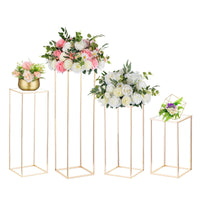 1 x RAW Customer Returns Nuptio Gold Vase for Wedding Centerpieces - 2 Pieces 60cm Tall Metal Vases Stand Display for Birthday Party Tables Elegant Wedding Decorations in Bulk Geometric Rack Column - RRP €101.29