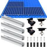 1 x RAW Customer Returns Solar module bracket flat roof, aluminum photovoltaic mounting rail 12CM, adjustable black clamp for 30-35MM thick modules, solar panel bracket mounting set 4 modules suitable for flat roof trapezoidal roof - RRP €48.99