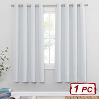 1 x RAW Customer Returns PONY DANCE 1 piece thermal curtain against cold and heat - H 180 x W 140 cm blackout curtain eyelets opaque curtains living room curtains with eyelets door curtain grey-white - RRP €26.45