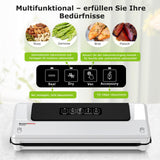 1 x RAW Customer Returns Bonsenkitchen vacuum sealer, vacuum sealer, Globefish technology for continuous work at high speed, film sealing device for food, including 5 vacuum bags and hose - RRP €36.64