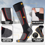 1 x RAW Customer Returns HIYATO Merino Wool Ski Socks 2 Pairs, Warm Thermal Socks, Thick Winter Socks for Skiing Outdoor Winter Sports Men Women 43-46, 2 Pairs Red  - RRP €23.99