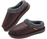 1 x RAW Customer Returns COFACE Brown Slippers Men s Winter Warm Plush Wool Lined Slippers Men Comfort Memory Foam Moccasin Hut Shoes with Non-Slip Rubber Sole Indoor and Outdoor Size 44.5EU - RRP €25.88