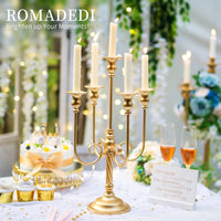 1 x Brand New Romadedi candle holder candlestick 5 arms gold - 50 cm vintage candlestick for stick candles table decoration living room mantle decoration - RRP €33.88