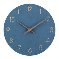 1 x RAW Customer Returns ACCSHINE MDF Wooden Wall Clock Without Ticking Noise Silent Modern 30cm Quartz Large Battery Operated Wall Clock Easy to Read for Room Home Kitchen Bedroom Office School Blue  - RRP €22.49