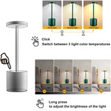 1 x RAW Customer Returns Seihoae 2pcs Wireless Table Lamp, 5000mAh Rechargeable Table Lamps, Dimmable, Warm LED, All Aluminum Alloy, for Buffet Restaurant Bedroom, 2 pcs Green - RRP €77.99