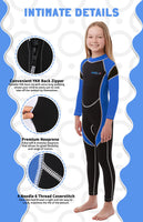 1 x RAW Customer Returns Yikayin Children s Wetsuit Long, 2.5 mm Wetsuit Boys Girls Back Zip, Neoprene Children s Thermal for Swimming, Diving, Snorkeling, Surfing, SUP - Blue L - RRP €47.99