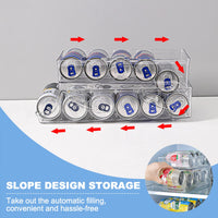 1 x RAW Customer Returns Lighterday Can Fridge Organizer Double Can Dispenser Refrigerator Can Fridge Organizer Drinks Beer Soda Pop Cans Storage, for Refrigerator Kitchen Cabinet Countertop 1 Pack  - RRP €17.99