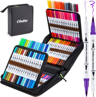 1 x RAW Customer Returns Ohuhu Felt Tip Pens 160 Colors, Dual Brush Pen Watercolor Marker Pens Set for Kids and Adults for Journal, Calligraphy, Manga, Coloring Books and Handlettering, Maui Carrying Case - RRP €47.59