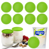 1 x RAW Customer Returns Lid yoghurt cup 500g, RUNEAY lids for yoghurt cups pack of 8 yoghurt cup lids silicone lids for yoghurt 500g yoghurt cup lids reusable lids reusable fresh lids for yoghurt - RRP €10.97