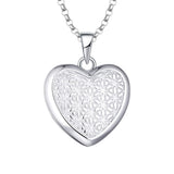 1 x Brand New JO WISDOM Women s 925 Silver Photo Locket Necklace, Pendant with Chain Flower of Life Heart - RRP €69.56