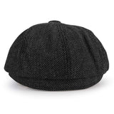 1 x RAW Customer Returns Charmylo Newsboy Style Flat Cap Peaked Cap Men Women - 8 Panel Peaky Herringbone Tweed Retro 1930s Flat Cap Gatsby Cap Flat Hat - RRP €18.14