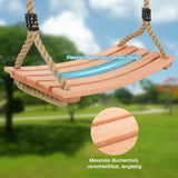 1 x RAW Customer Returns Wooden swing seat for children and adults, wooden swing, garden swing with adjustable hemp rope, garden swing, swing seat for garden yard indoor and outdoor use up to 250 kg - RRP €67.99