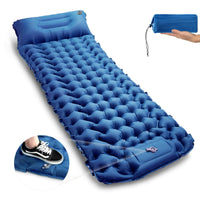 1 x RAW Customer Returns CALIYO self-inflating sleeping mat, ultralight sleeping mat, camping mattress with integrated pillow for camping. Convenient to store, ultralight and easy to inflate with the integrated foot pump. - RRP €34.19