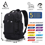 1 x RAW Customer Returns Aerolite Ryanair 40 x 20 x 25 Maximum Dimensions Hand Luggage Approved Travel Carry On Holdall Lightweight Shoulder Bag Backpack Backpack Flight Bag with YKK Zippers 5 Year Warranty, Black, - RRP €38.35