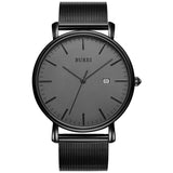 1 x RAW Customer Returns BUREI Men s Watches Ultra Thin Minimalist Quartz Watch with Date Display for Men and Women Classic Design Stainless Steel Watch 41MM Gift for Men - RRP €29.5