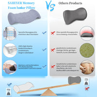 1 x RAW Customer Returns SAHEYER Lumbar Pillow Orthopedic Memory Foam Lumbar Pillow for Lower Back Pain Relief, Ergonomic Design for Lumbar Bed, Sofa, Chair, Car and Office Chair, Gray - RRP €30.24