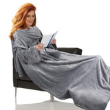 1 x RAW Customer Returns Faburo Cuddly Blanket with Sleeves Portable Sleeve Blanket Bedspread with Sleeves Super Fleece Blanket Sofa Blanket TV Blanket Gift 140 x 180 cm  - RRP €11.54