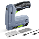 1 x RAW Customer Returns WORKPRO cordless stapler 3.6V, electric stapler 2-in-1 nail gun set with 2000 staples and nails, wireless electric stapler for staples type 53, nails type 8 nailer for upholstery, DIY projects, gray - RRP €46.22