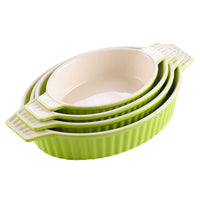 1 x RAW Customer Returns MALACASA, Bake.Bake series, 4-piece set of casserole dishes, oven dish made of ceramic scratch-resistant Baking dish for lasagne, tiramisu casseroles in 4 sizes, green - RRP €29.99