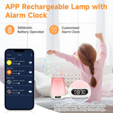 1 x RAW Customer Returns One Fire bedside lamp for children with light alarm clock, APP night light for children with alarm clock for children, RGB 10 brightness bedside lamp touch dimmable, 14 white noise night light baby nursing light - RRP €26.03