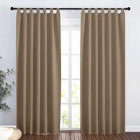 1 x RAW Customer Returns PONY DANCE Tab-top curtain set of 2 H 220 x W 140 cm - thermal curtain, cold protection, opaque curtains, children s room, boy s tab-top curtains, living room, blackout curtain, cappuccino - RRP €25.06