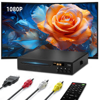 1 x RAW Customer Returns Built-in DVD Player with HDMI Connector, Full HD 1080P DVD Player for Compatibility with NTSC PAL TV, Built-in USB Connector, Region-Free DVD Player Compatible with Smart TV Audio System - RRP €34.57