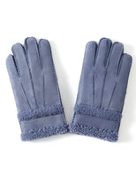 1 x Brand New YISEVEN Women s Winter Lambskin Shearling Leather Gloves Wool Lined Fur Cuffs Sherpa Merino Thick Soft Warm Fur Lining for Cold Weather Driving Gifts, Mercerized Blue L - RRP €32.26