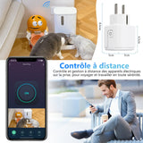 1 x RAW Customer Returns VIPMOON WiFi socket 16A 240V, Smart Plug with power measurement, timer with APP control, intelligent socket compatible with Alexa Google Home only French standard sockets  - RRP €26.4