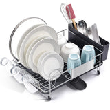 1 x RAW Customer Returns KINGRACK Dish Rack, Stainless Steel Dish Drainer, Large Capacity Dish Drainer, Sink Organizer, Kitchen Accessories with 360 Swivel Spout, Cup Holder Cutlery Tray - RRP €34.8