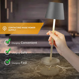 1 x RAW Customer Returns Table Lamp Wireless Touch 8 Colors IP54 Metal Dimmable LED Battery Table Lamp with USB Charging Station for Outdoor Bedroom Bar Restaurant Table - RRP €39.01