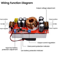 1 x RAW Customer Returns Aideepen 1800W 40A DC-DC Boost Converter, Step-up Converter Constant Power Supply Module 10-60V to 12V-90V - RRP €32.12