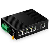 1 x RAW Customer Returns Binardat 5-Port Gigabit Din Rail Industrial Ethernet Switch, 4 Ports and 1 Uplink 10 100 1000 Mbps, Fanless Wall Mount, with One Power Supply - RRP €56.54