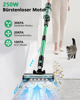 1 x RAW Customer Returns Micol Cordless Vacuum Cleaner 30KPa, Cordless Vacuum Cleaner Up to 60 Min, Cordless Vacuum Cleaner with Brushless Motor, LED Display and Anti-Tangle Brush, 6-in-1 Cordless Vacuum Cleaner for Hard Floors Carpet Green  - RRP €100.84