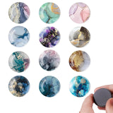 1 x Brand New Pack of 12 refrigerator magnets, cabochon crystal glass magnetic board, for refrigerator, microwave, magnetic board, etc., marble pattern - RRP €20.4