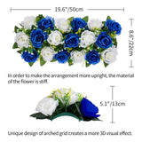 1 x Brand New BLOSMON Fake Flowers Wedding Centerpiece Decorations 6 Pieces Royal Blue White Roses Artificial Flower Panels for Home Decorations Fake Flowers for Modern Table Centerpiece Decorations for Living Room - RRP €92.98