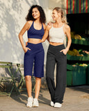 1 x RAW Customer Returns G4Free Activewear Pants for Women Wide Leg Lounge Joggers Drawstring Pants Casual Work Pants - RRP €30.24