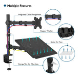 1 x RAW Customer Returns BONTEC monitor holder with laptop arm for 13-32 inch LCD LED screen up to 15.6 inch notebook, tiltable, rotatable, monitor laptop holder desk with clamp, VESA 75x75-100x100mm - RRP €47.48