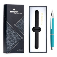 1 x RAW Customer Returns erofa Majohn A2 Fountain Pen, Extra Fine Nib with Box, Retractable Resin Ink Pen with Converter Writing Set Silver Clip Version  - RRP €35.99