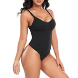 1 x Brand New Yaavii Shapewear Women s Tummy Control Bodysuit Shaping Body Thong Shaper with Adjustable Shoulder Strap Black L - RRP €23.18