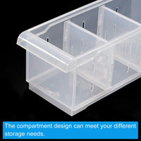 1 x Brand New QUARKZMAN Pantry Organizer and Storage Container, Clear Storage Organizer Container with 3 Divided Compartments for Closet Pantry Organization 12 x 4.8 x 5.1  - RRP €20.4