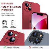 1 x RAW Customer Returns Supdeal Liquid Silicone Case for iPhone 13, Camera Protection Anti-fingerprint Wireless Charging Liquid Silicone Mobile Phone Case Protective Cover, Built-in Microfiber Case Cover, 6.1 , Red - RRP €16.13