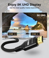 1 x RAW Customer Returns 2024 Newest 10K 8K 4K HDMI 2.1 Cable 1M, Certified 48Gbps Ultra High Speed HDMI Cable 4K 120Hz 8K 60Hz 10K eARC HDCP 2.2 2.3 Dynamic HDR D.olby Atmos Compatible with PS5 HDTV Monitor - RRP €10.99