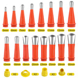 2 x RAW Customer Returns 24 Pieces Sealant Finisher Kit, Stainless Steel Sealant Nozzle Applicator Sealant Finisher, Sealant Tool Applicator Caulking Nozzles for Kitchen, Bathroom, Window, Sink 16 Nozzles 8 Bases  - RRP €26.2