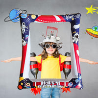 2 x Brand New YiiiGoood Space Birthday Photo Frame Decoration Inflatable Photo Frame Space Birthday Decoration Astronaut Photo Props Children s Birthday Decoration Party Accessories - RRP €15.92